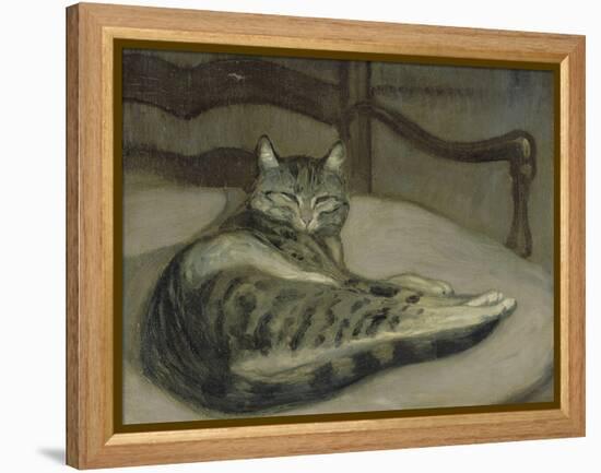 Chat sur un fauteuil-Théophile Alexandre Steinlen-Framed Premier Image Canvas