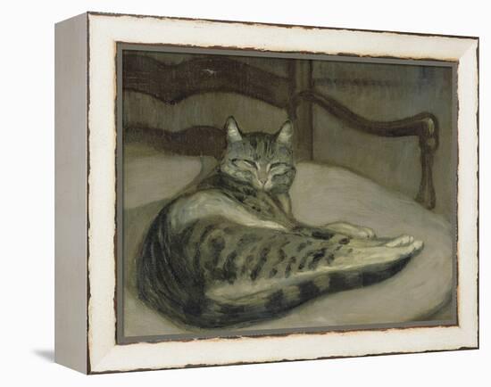 Chat sur un fauteuil-Théophile Alexandre Steinlen-Framed Premier Image Canvas