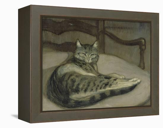 Chat sur un fauteuil-Théophile Alexandre Steinlen-Framed Premier Image Canvas