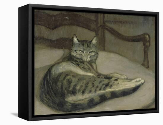 Chat sur un fauteuil-Théophile Alexandre Steinlen-Framed Premier Image Canvas