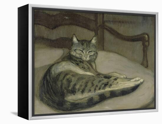 Chat sur un fauteuil-Théophile Alexandre Steinlen-Framed Premier Image Canvas