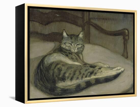 Chat sur un fauteuil-Théophile Alexandre Steinlen-Framed Premier Image Canvas