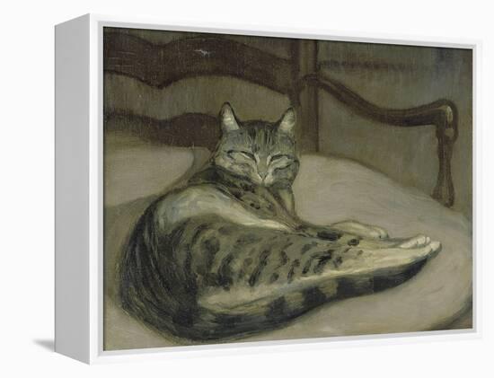 Chat sur un fauteuil-Théophile Alexandre Steinlen-Framed Premier Image Canvas