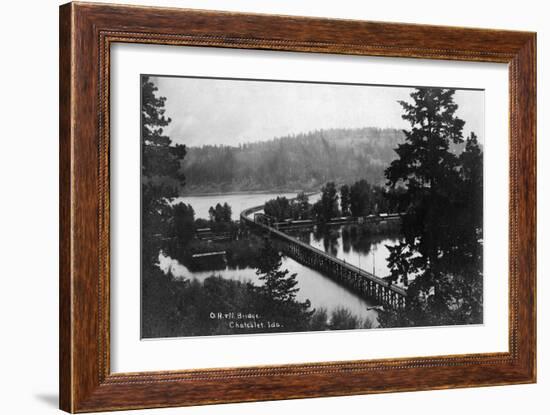 Chatcolet, Idaho - Oregon and Northwestern Railroad Bridge-Lantern Press-Framed Art Print