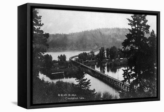 Chatcolet, Idaho - Oregon and Northwestern Railroad Bridge-Lantern Press-Framed Stretched Canvas