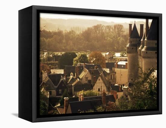 Chateau and Town, Langeais, Indre-Et-Loire, Loire Valley, Centre, France-David Hughes-Framed Premier Image Canvas