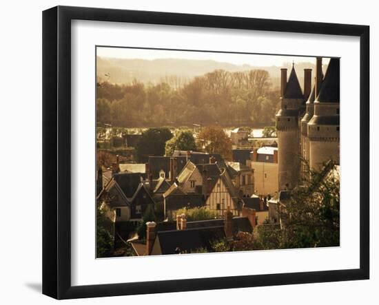 Chateau and Town, Langeais, Indre-Et-Loire, Loire Valley, Centre, France-David Hughes-Framed Photographic Print