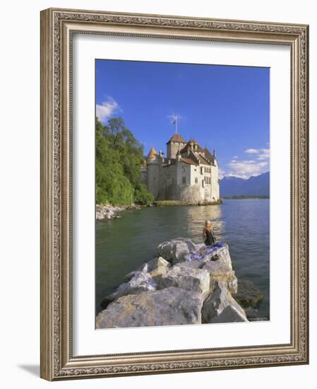 Chateau Chillon, Lake Geneva (Lac Leman), Switzerland, Europe-Gavin Hellier-Framed Photographic Print