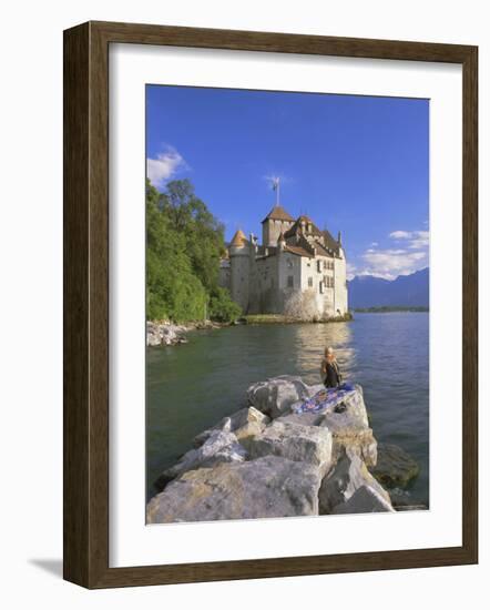 Chateau Chillon, Lake Geneva (Lac Leman), Switzerland, Europe-Gavin Hellier-Framed Photographic Print