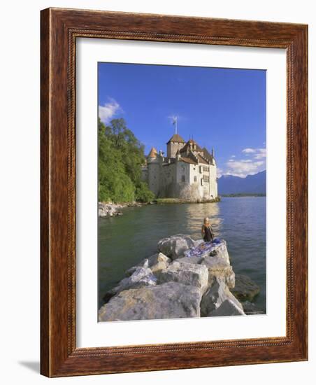 Chateau Chillon, Lake Geneva (Lac Leman), Switzerland, Europe-Gavin Hellier-Framed Photographic Print