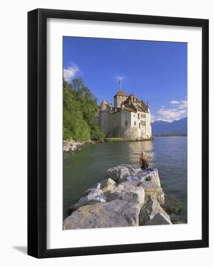 Chateau Chillon, Lake Geneva (Lac Leman), Switzerland, Europe-Gavin Hellier-Framed Photographic Print