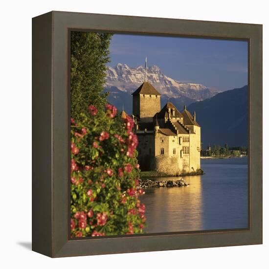 Chateau De Chillon (Chillon Castle) on Lake Geneva, Veytaux, Vaud Canton, Switzerland-Stuart Black-Framed Premier Image Canvas