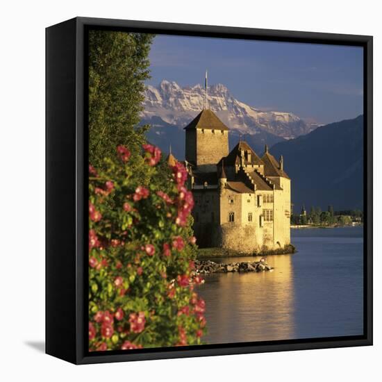 Chateau De Chillon (Chillon Castle) on Lake Geneva, Veytaux, Vaud Canton, Switzerland-Stuart Black-Framed Premier Image Canvas