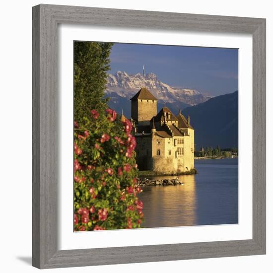 Chateau De Chillon (Chillon Castle) on Lake Geneva, Veytaux, Vaud Canton, Switzerland-Stuart Black-Framed Photographic Print