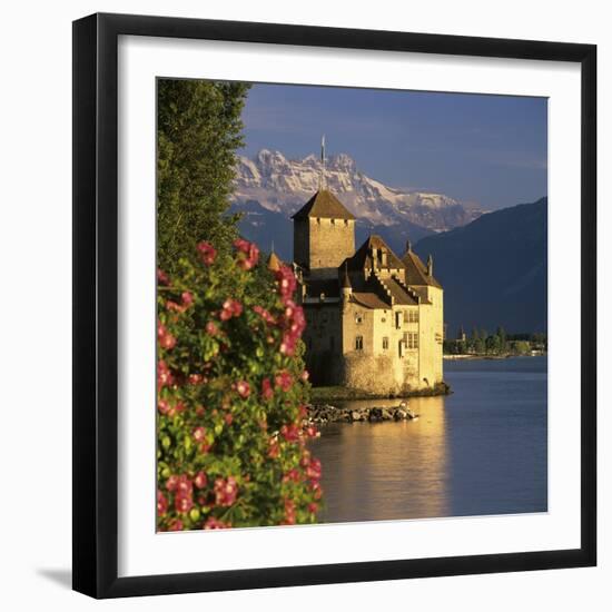 Chateau De Chillon (Chillon Castle) on Lake Geneva, Veytaux, Vaud Canton, Switzerland-Stuart Black-Framed Photographic Print