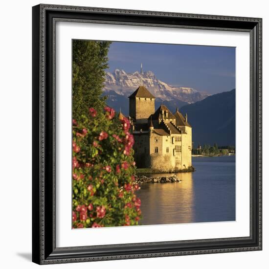 Chateau De Chillon (Chillon Castle) on Lake Geneva, Veytaux, Vaud Canton, Switzerland-Stuart Black-Framed Photographic Print