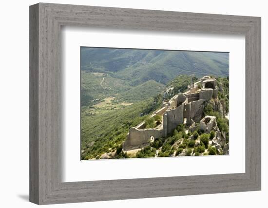 Chateau De Peyrepertuse, a Cathar Castle, Languedoc, France, Europe-Tony Waltham-Framed Photographic Print