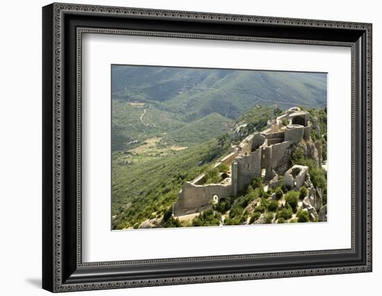 Chateau De Peyrepertuse, a Cathar Castle, Languedoc, France, Europe-Tony Waltham-Framed Photographic Print