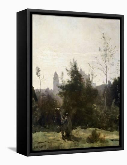 Château De Pierrefonds, 1860S-Jean-Baptiste-Camille Corot-Framed Premier Image Canvas