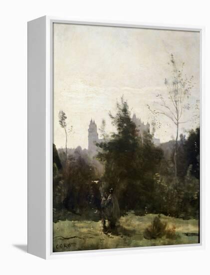 Château De Pierrefonds, 1860S-Jean-Baptiste-Camille Corot-Framed Premier Image Canvas