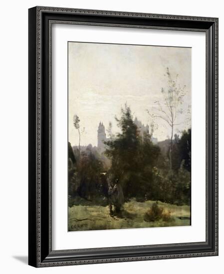 Château De Pierrefonds, 1860S-Jean-Baptiste-Camille Corot-Framed Giclee Print