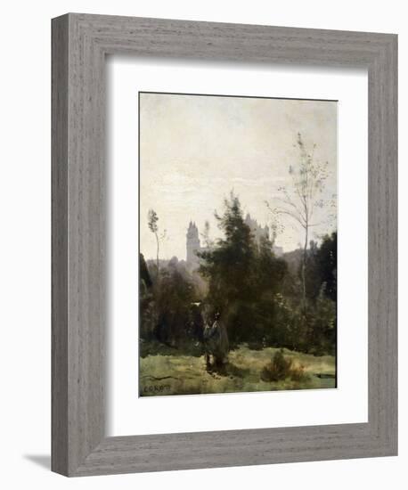 Château De Pierrefonds, 1860S-Jean-Baptiste-Camille Corot-Framed Giclee Print