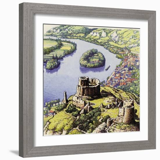 Chateau Gaillard, also known as the New Castle of the Rock-Pat Nicolle-Framed Giclee Print