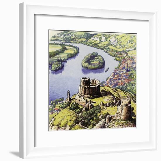 Chateau Gaillard, also known as the New Castle of the Rock-Pat Nicolle-Framed Giclee Print