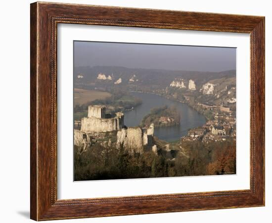 Chateau Gaillard and River Seine, Les Andelys, Haute Normandie (Normandy), France-John Miller-Framed Photographic Print