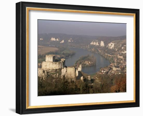 Chateau Gaillard and River Seine, Les Andelys, Haute Normandie (Normandy), France-John Miller-Framed Photographic Print