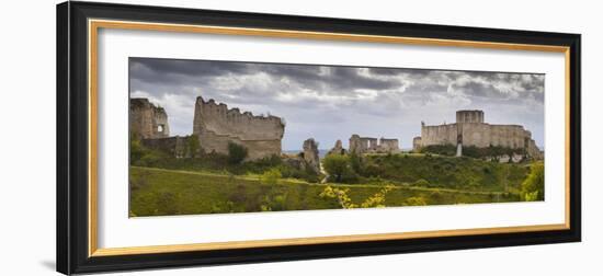 Chateau Gaillard panorama, Les Andelys, Eure, Normandy, France-Charles Bowman-Framed Photographic Print