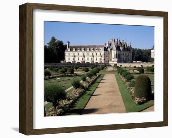 Chateau of Chenonceau and Garden, Touraine, Loire Valley, Centre, France-Roy Rainford-Framed Photographic Print