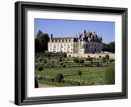 Chateau of Chenonceau and Garden, Touraine, Loire Valley, Centre, France-Roy Rainford-Framed Photographic Print