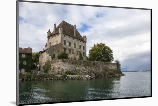 Chateau on the Lake Edge at the Medieval Village of Yvoire, France-James Emmerson-Mounted Photographic Print