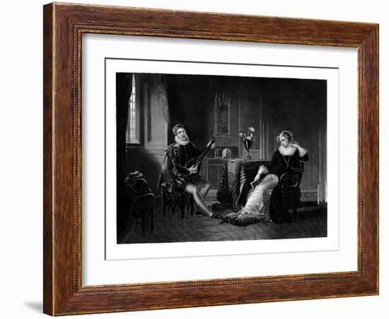 Chatelar Playing the Lute to Mary Queen of Scots, 1560s-JC Armytage-Framed Giclee Print