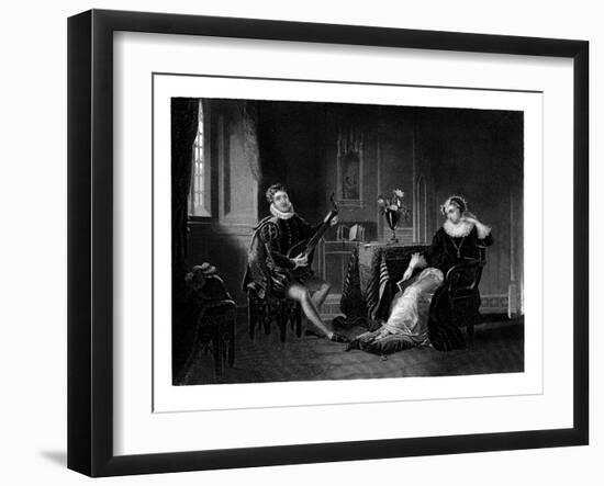 Chatelar Playing the Lute to Mary Queen of Scots, 1560s-JC Armytage-Framed Giclee Print