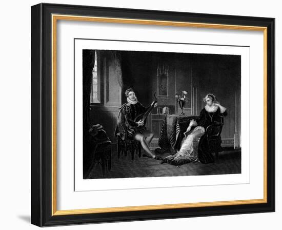Chatelar Playing the Lute to Mary Queen of Scots, 1560s-JC Armytage-Framed Giclee Print