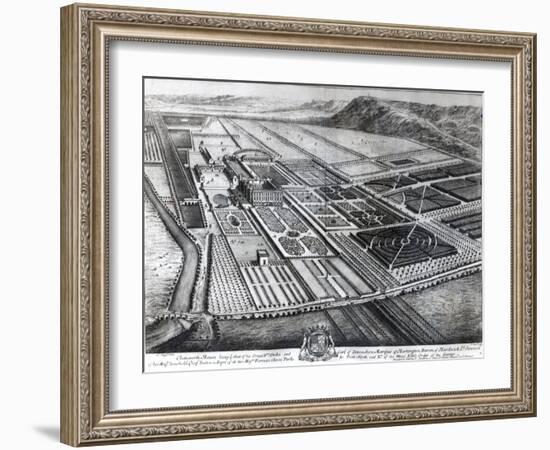 Chatsworth House, Engraved by Johannes Kip-Leonard Knyff-Framed Giclee Print