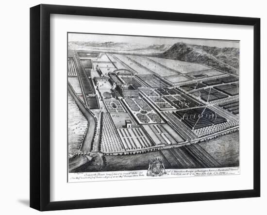 Chatsworth House, Engraved by Johannes Kip-Leonard Knyff-Framed Giclee Print