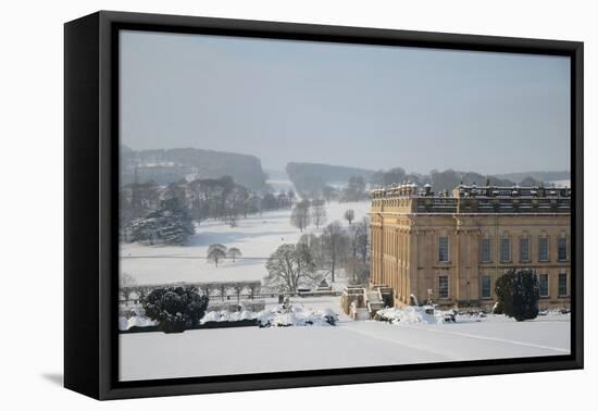 Chatsworth House from the East, Derbyshire-null-Framed Premier Image Canvas