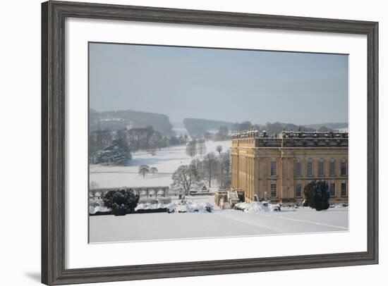 Chatsworth House from the East, Derbyshire-null-Framed Photographic Print