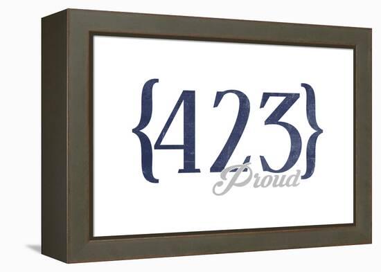 Chattanooga, Tennessee - 423 Area Code (Blue)-Lantern Press-Framed Stretched Canvas