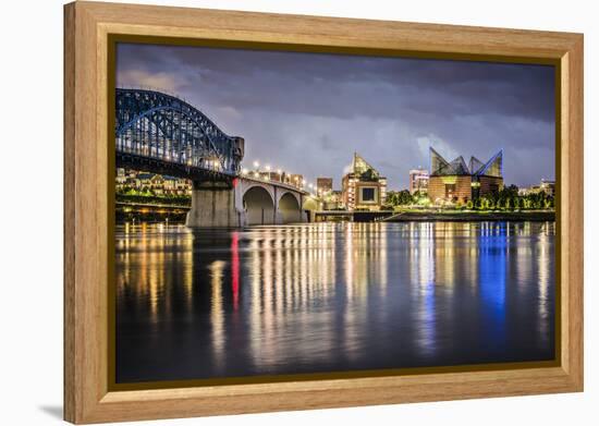 Chattanooga, Tennessee, USA Downtown across the Tennessee River.-SeanPavonePhoto-Framed Premier Image Canvas