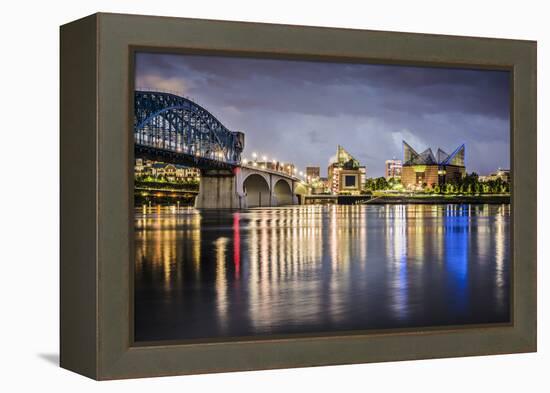 Chattanooga, Tennessee, USA Downtown across the Tennessee River.-SeanPavonePhoto-Framed Premier Image Canvas