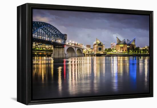 Chattanooga, Tennessee, USA Downtown across the Tennessee River.-SeanPavonePhoto-Framed Premier Image Canvas