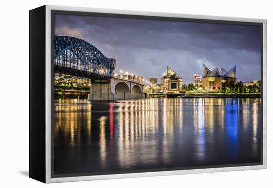 Chattanooga, Tennessee, USA Downtown across the Tennessee River.-SeanPavonePhoto-Framed Premier Image Canvas