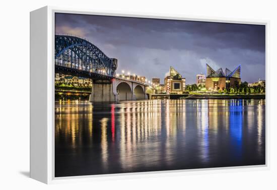Chattanooga, Tennessee, USA Downtown across the Tennessee River.-SeanPavonePhoto-Framed Premier Image Canvas