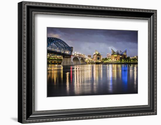 Chattanooga, Tennessee, USA Downtown across the Tennessee River.-SeanPavonePhoto-Framed Photographic Print