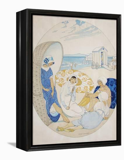 Chatting on the Danish Beach-Gerda Wegener-Framed Premier Image Canvas