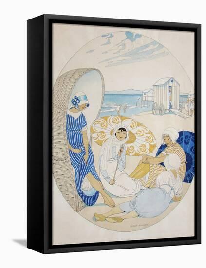 Chatting on the Danish Beach-Gerda Wegener-Framed Premier Image Canvas